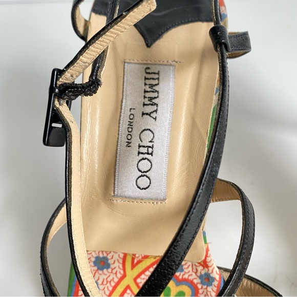 Jimmy Choo Black Leather Strappy Heels Sandals Vintage 90s Y2K Womens 38 - Picture 7 of 15